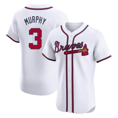 Atlanta Braves #3 Dale Murphy Player White MIKSHPS Limited Elite Home Game Stitched Jerseys