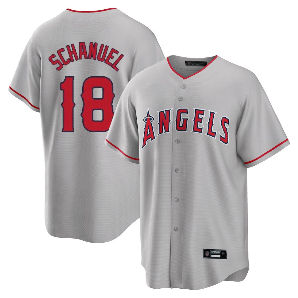 Los Angeles Angels #18 Nolan Schanuel Player Gray MIKSHPS Home Game Stitched Jerseys