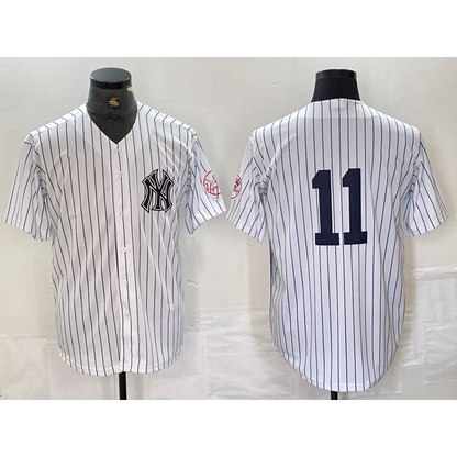 New York Yankees #11 Anthony Volpe White MIKSHPS With Patch 2024 Cool Base Stitched Jersey