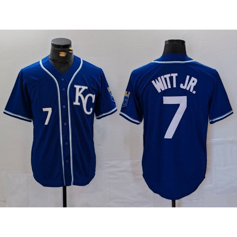 Kansas City Royals #7 Bobby Witt Jr Number Royal MIKSHPS Cool Base Stitched Jersey