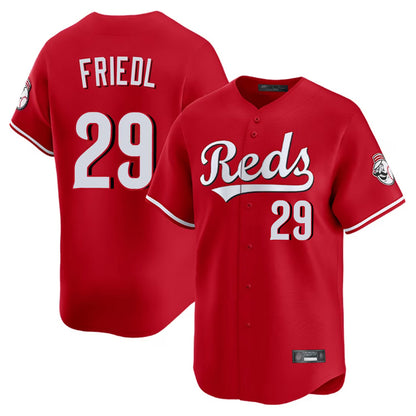 Cincinnati Reds #29 TJ Friedl Player Red MIKSHPS Home Limited Stitched Jerseys