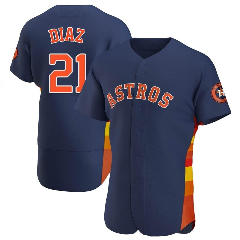 Houston Astros #21 Yainer Diaz Player Navy MIKSHPS Home Limited Elite Stitched Jerseys