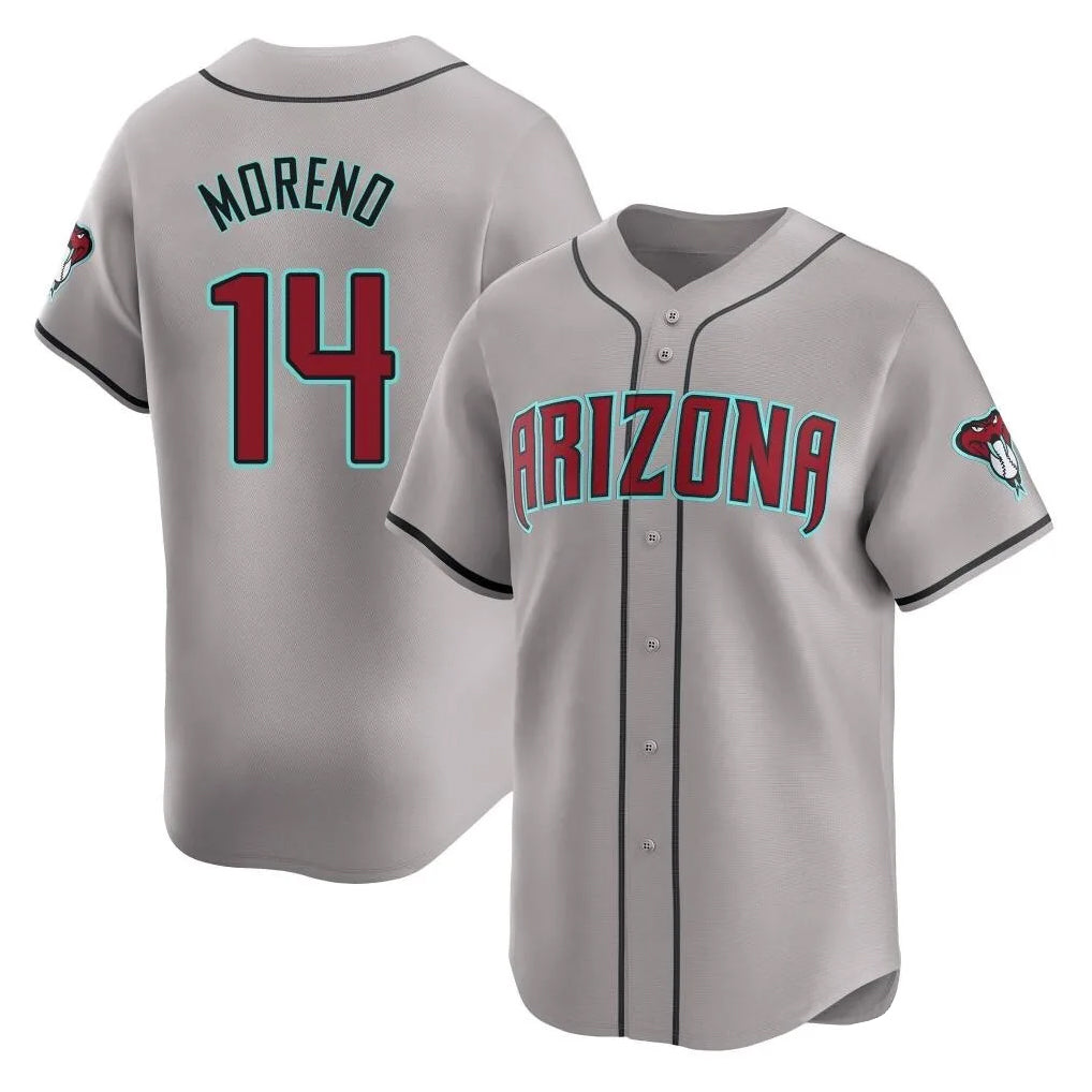 Arizona Diamondbacks #14 Gabriel Moreno Player Gray MIKSHPS Road Limited Home Game Stitched Jerseys