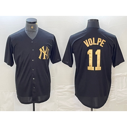 New York Yankees #11 Anthony Volpe Black Gold MIKSHPS Cool Base Stitched Jersey