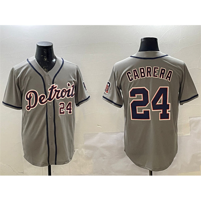 Detroit Tigers #24 Miguel Cabrera Gray MIKSHPS Cool Base Stitched Jersey