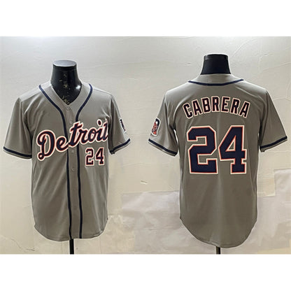 Detroit Tigers #24 Miguel Cabrera Gray MIKSHPS Cool Base Stitched Jersey