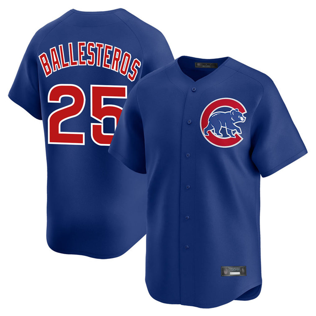 Chicago Cubs #25 Moises Ballesteros Player Royal MIKSHPS Limited Home Stitched Jerseys