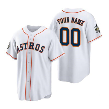Custom Houston Astros ACTIVE PLAYER White MIKSHPS 2022 World Series Home Stitched Jersey