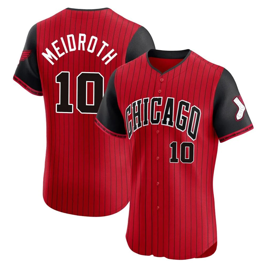 Chicago White Sox #10 Chase Meidroth Player Red MIKSHPS City Connect Limited Elite Home Stitched Jerseys