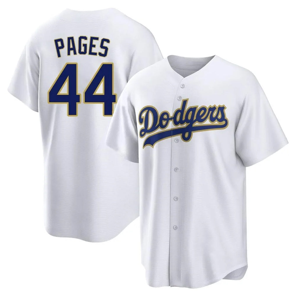 Los Angeles Dodgers #44 Andy Pages Player Gold White MIKSHPS 2026 Collection Stadium Game Stitched Jerseys