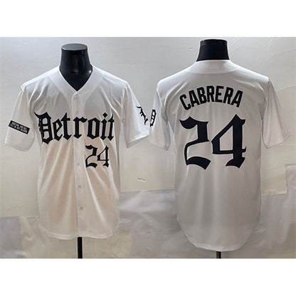 Detroit Tigers #24 Miguel Cabrera White MIKSHPS 'Motor Gothic Edition' Vapor Premier Limited Stitched Jersey