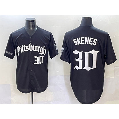 Pittsburgh Pirates #30 Paul Skenes Black MIKSHPS 'Gothic Steel City Edition' Vapor Limited Stitched Jersey