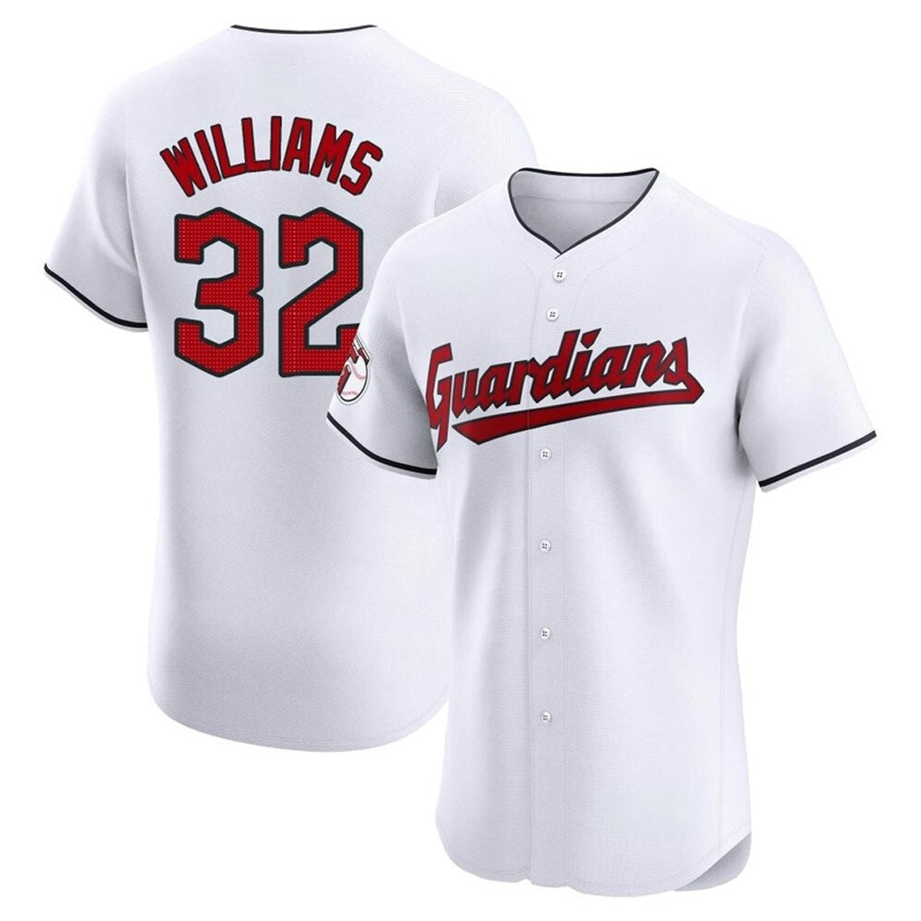 Cleveland Guardians #32 Gavin Williams Player White MIKSHPS Limited Elite Home Stitched Jerseys