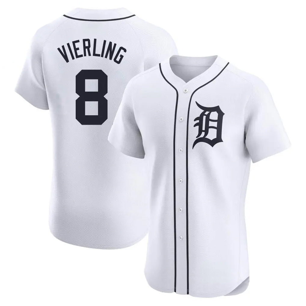 Detroit Tigers #8 Matt Vierling Player White MIKSHPS Limited Elite Home Stitched Jerseys