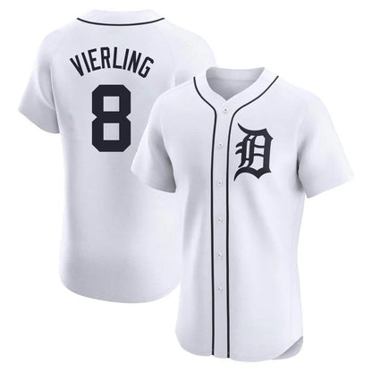 Detroit Tigers #8 Matt Vierling Player White MIKSHPS Limited Elite Home Stitched Jerseys