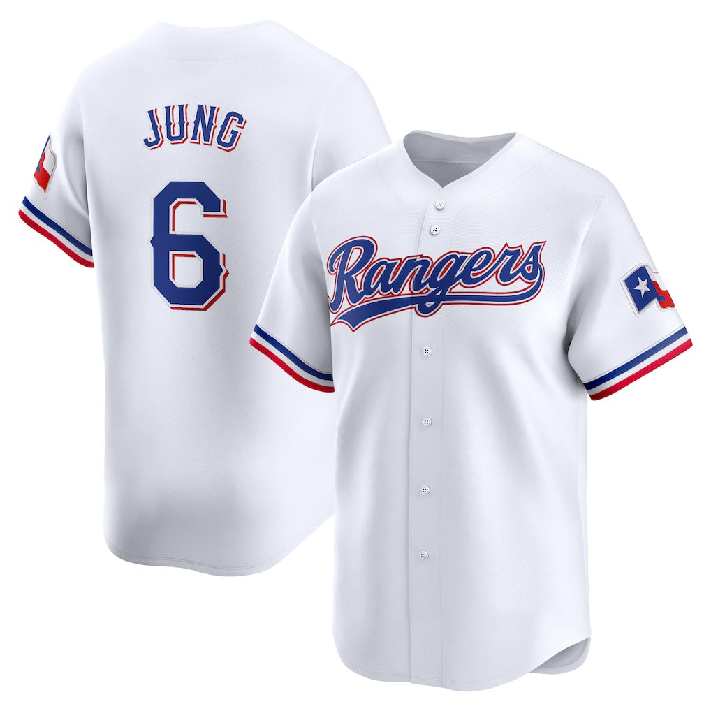 Texas Rangers #6 Josh Jung White MIKSHPS Home Limited Player Jersey