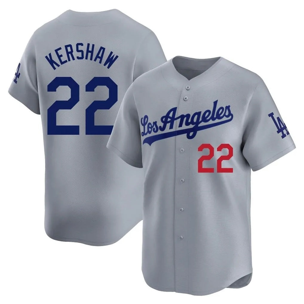 Los Angeles Dodgers #22 Clayton Kershaw Player Gray MIKSHPS Limited Home Stitched Jerseys