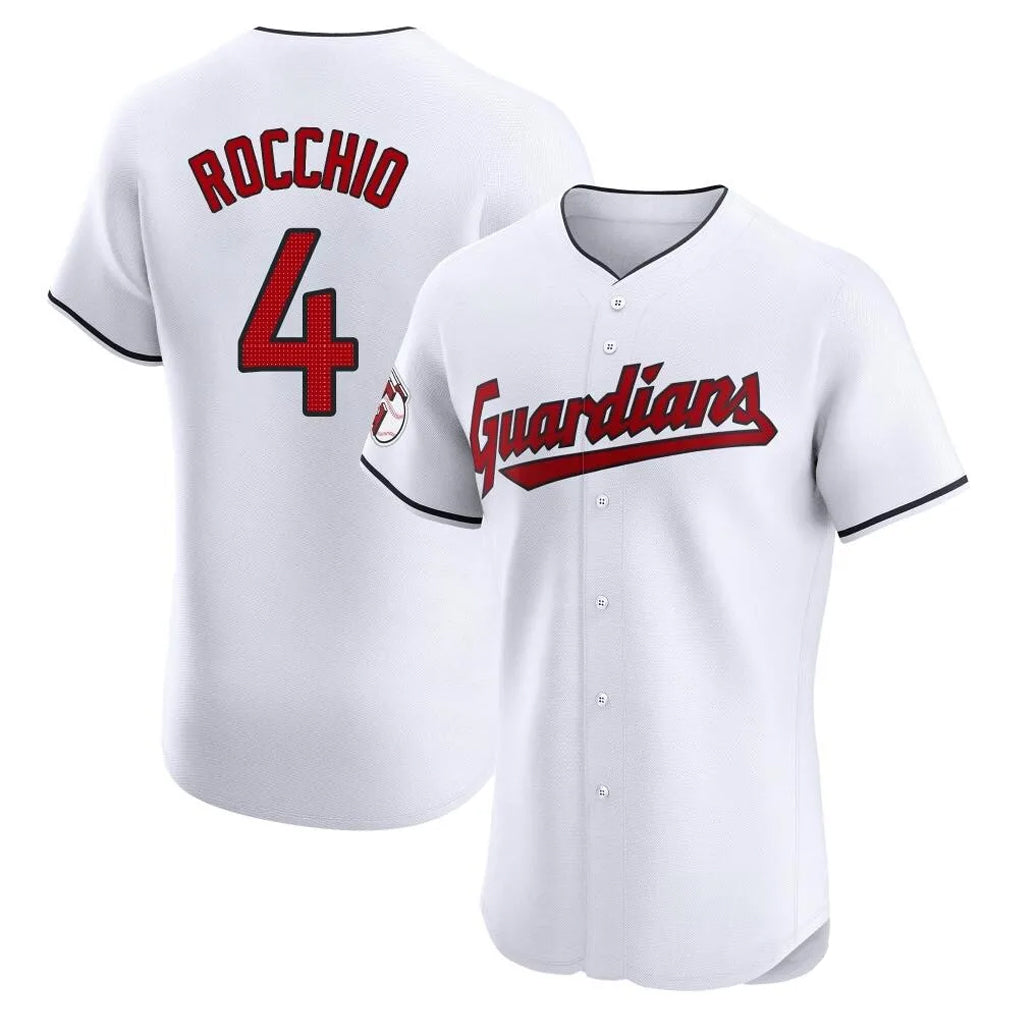 Cleveland Guardians #4 Brayan Rocchio Player White MIKSHPS Limited Elite Home Stitched Jerseys