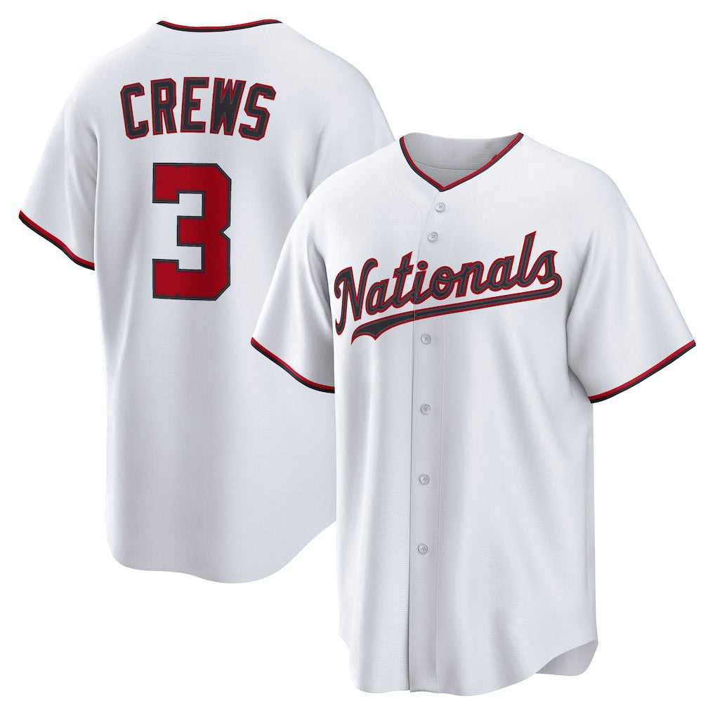 Washington Nationals #3 Dylan Crews White MIKSHPS Home Replica Jersey