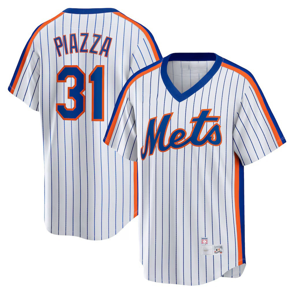 New York Mets #31 Mike Piazza White MIKSHPS Home Cooperstown Collection Player Jersey
