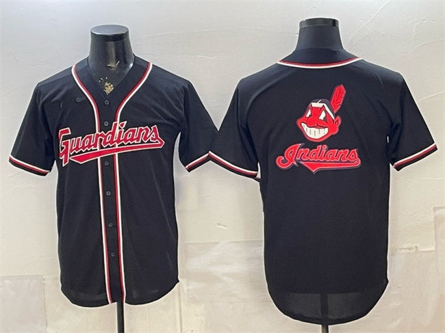 Cleveland Guardians Team Big Logo 2026 Fashion Replica Black MIKSHPS Out Stitched Jersey