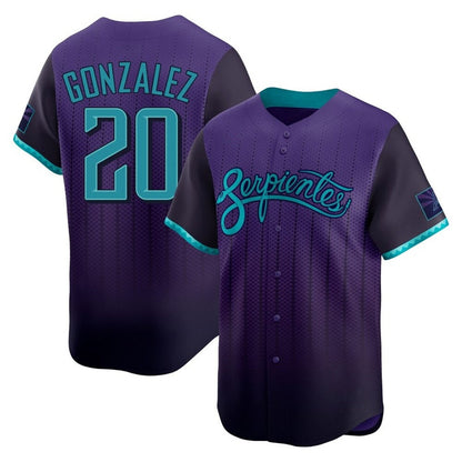 Arizona Diamondbacks #20 Luis Gonzalez Player Purple MIKSHPS City Connect Limited Home Game Stitched Jerseys