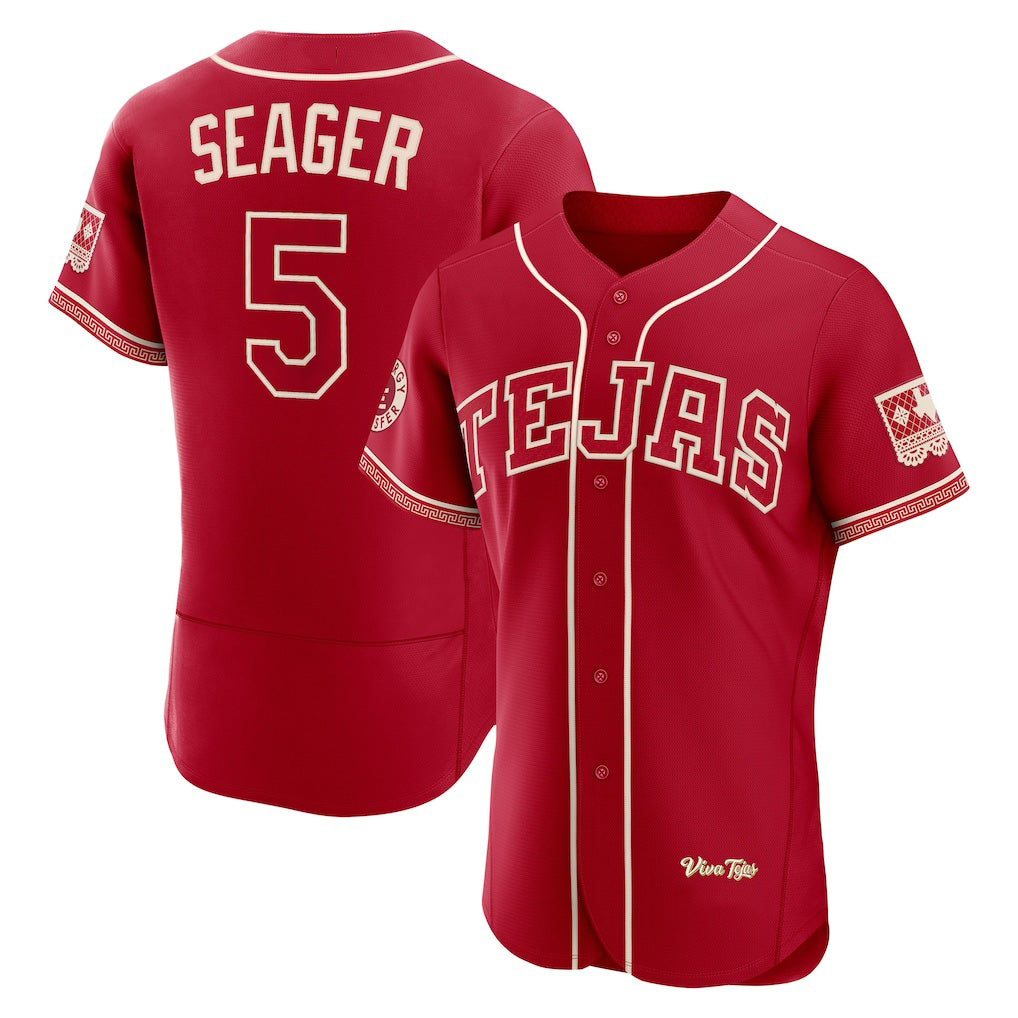 Texas Rangers #5 Corey Seager Red MIKSHPS 2026 City Connect Authentic Sponsor Patch Jersey