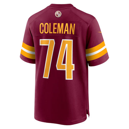 W.Commanders #74 Brandon Coleman Burgundy MIKSHPS Game Jersey