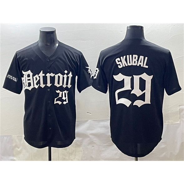 Detroit Tigers #29 Tarik Skubal Black MIKSHPS 'Motor Gothic Edition' Vapor Premier Limited Stitched Jersey