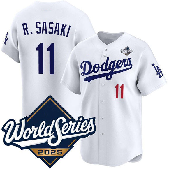 Los Angeles Dodgers #11 Roki Sasaki White MIKSHPS 2025 World Series Limited Stitched Jersey