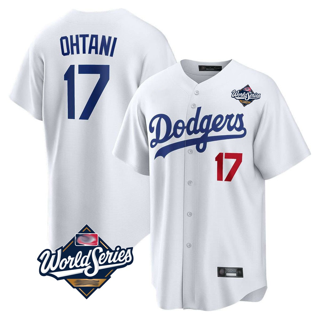 Los Angeles Dodgers #17 Shohei Ohtani Player White MIKSHPS World Series Home Game Stitched Jerseys