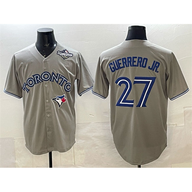Toronto Blue Jays #27 Vladimir Guerrero Jr. Gray MIKSHPS 2025 World Series Cool Base Stitched Jersey