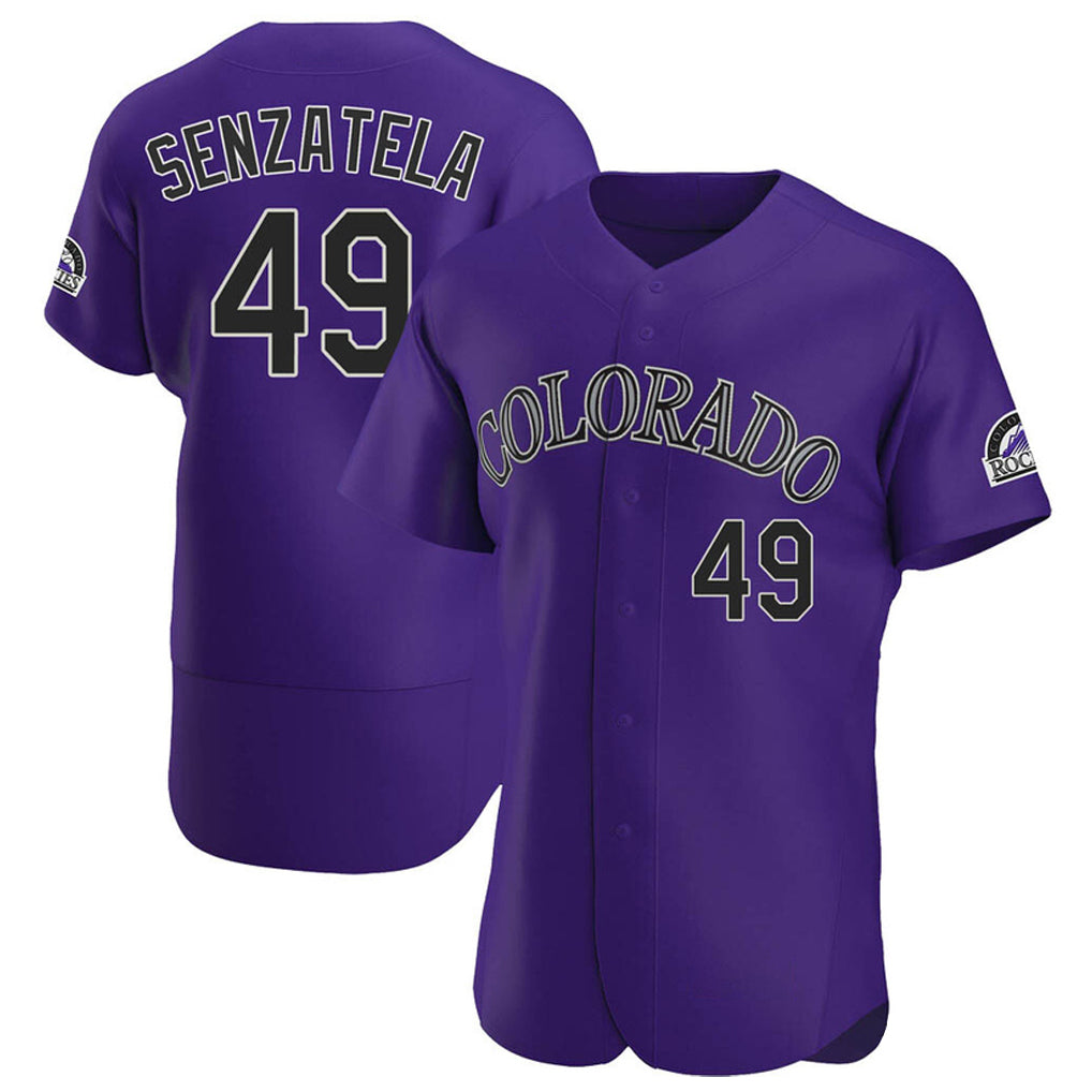 Colorado Rockies #49 Antonio Senzatela Player Purple MIKSHPS Limited Elite Home Stitched Jerseys