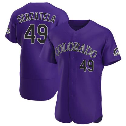 Colorado Rockies #49 Antonio Senzatela Player Purple MIKSHPS Limited Elite Home Stitched Jerseys