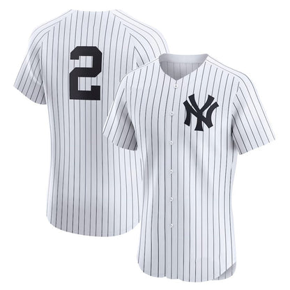 New York Yankees #2 Derek Jeter White MIKSHPS Home Elite Player Jersey