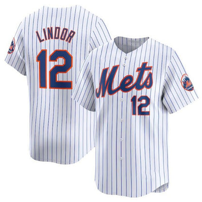 New York Mets #12 Francisco Lindor White MIKSHPS 2024 Home Limited Stitched Jersey