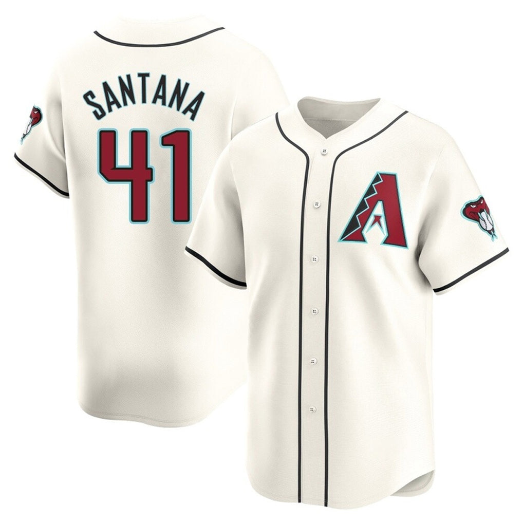 Arizona Diamondbacks #41 Carlos Santana Player Cream MIKSHPS Limited Home Game Stitched Jerseys