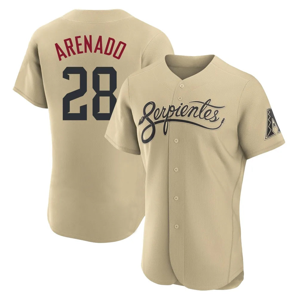 Arizona Diamondbacks #28 Nolan Arenado Player Tan MIKSHPS City Connect Limited Elite Home Game Stitched Jerseys