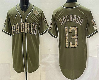 San Diego Padres #13 Manny Machado Olive MIKSHPS 2026 Armed Forces Day Jersey