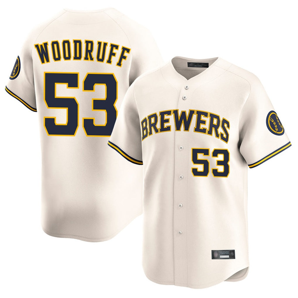 Milwaukee Brewers #53 Brandon Woodruff Player Cream MIKSHPS Home Limited Game Stitched Jerseys