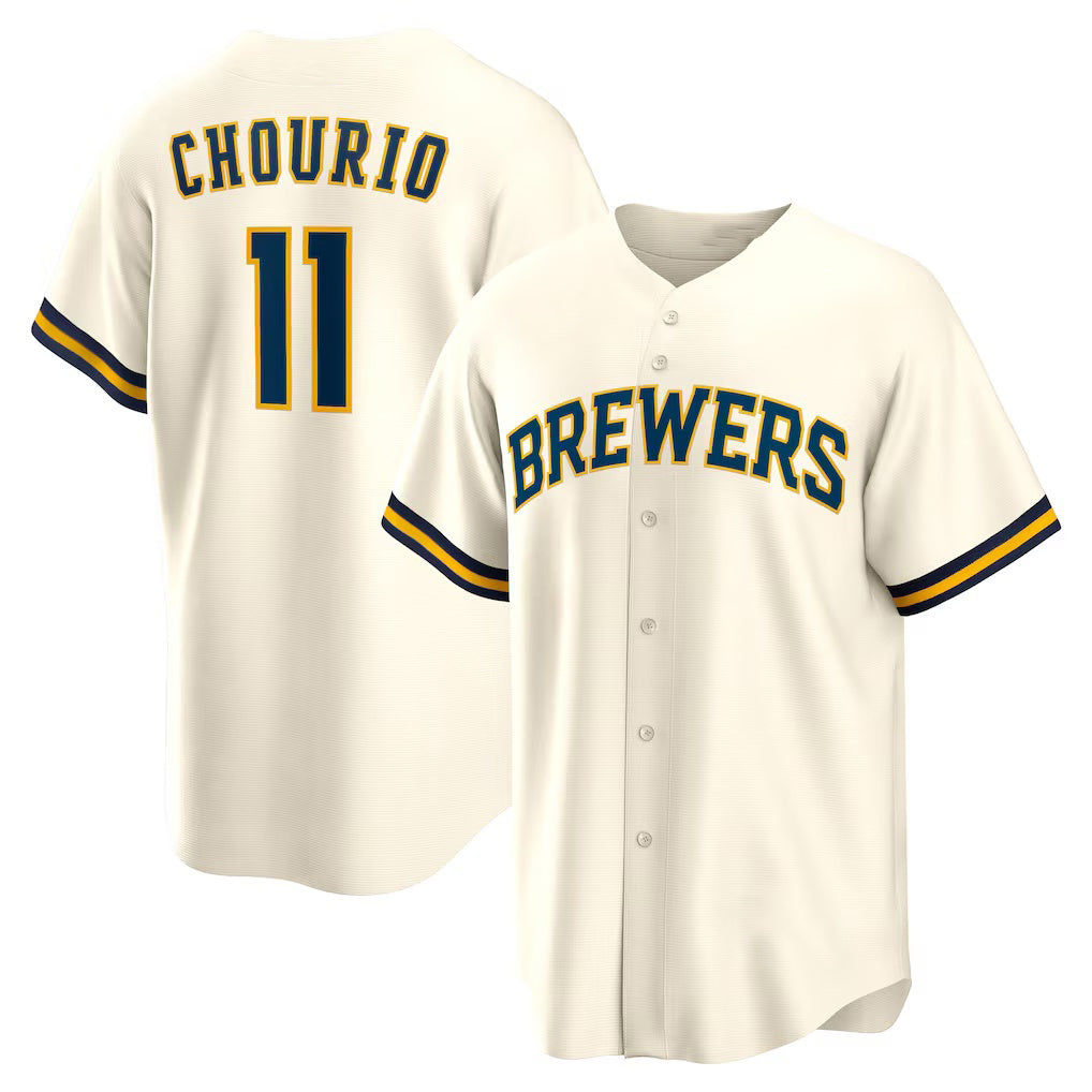 Milwaukee Brewers #11 Jackson Chourio Cream MIKSHPS Home Replica Jersey
