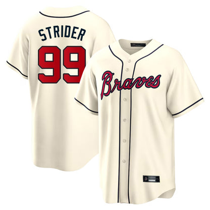 Atlanta Braves #99 Spencer Strider Player Cream MIKSHPS Home Game Stitched Jerseys