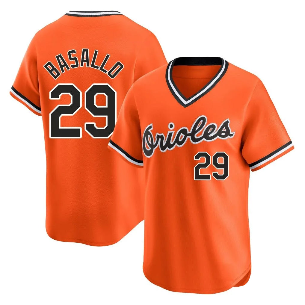 Baltimore Orioles #29 Samuel Basallo Player Orange MIKSHPS T-shirt Limited Home Game Stitched Jerseys