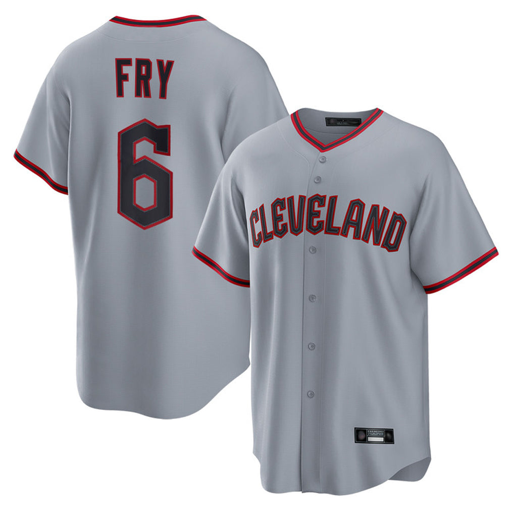 Cleveland Guardians #6 David Fry Player Gray MIKSHPS Home Game Stitched Jerseys