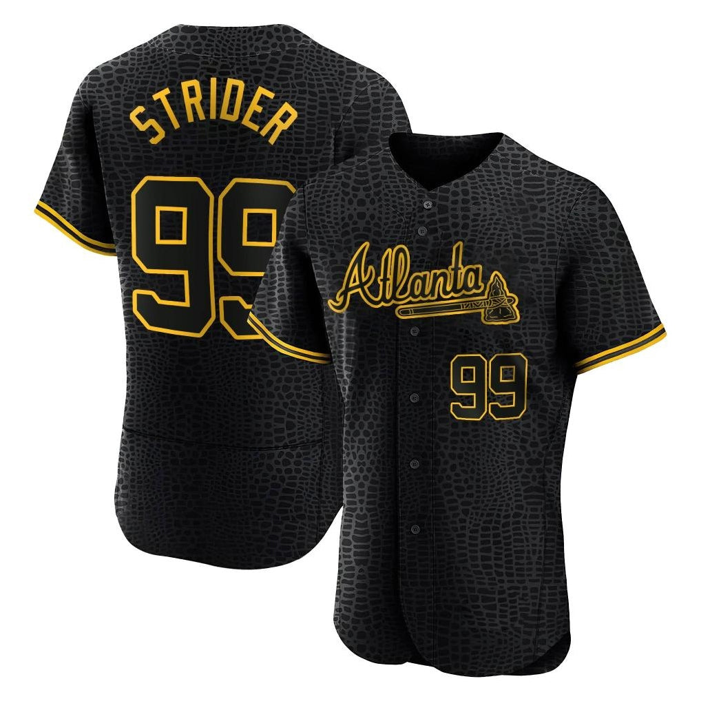 Atlanta Braves #99 Spencer Strider Player Black MIKSHPS Snake Skin City Limited Elite Home Game Stitched Jerseys