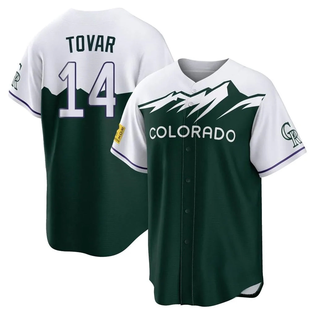 Colorado Rockies #14 Ezequiel Tovar Player Green MIKSHPS City Connect Home Game Stitched Jerseys