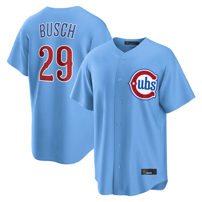 Chicago Cubs #29 Michael Busch Player Light Blue MIKSHPS Home Game Stitched Jerseys