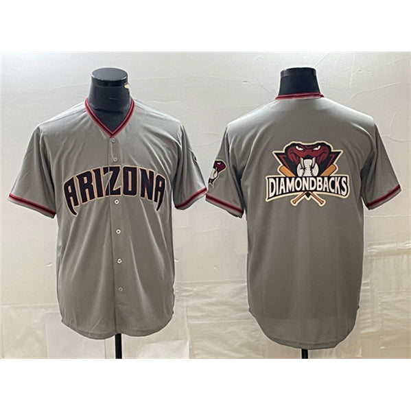 Arizona Diamondbacks Gray MIKSHPS Team Big Logo Cool Base Stitched Jerseys