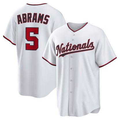Washington Nationals #5 CJ Abrams White MIKSHPS Home Replica Jersey