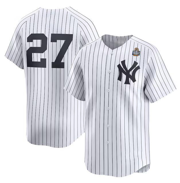 New York Yankees #27 Giancarlo Stanton White MIKSHPS 2024 World Series Home Limited Stitched Jersey